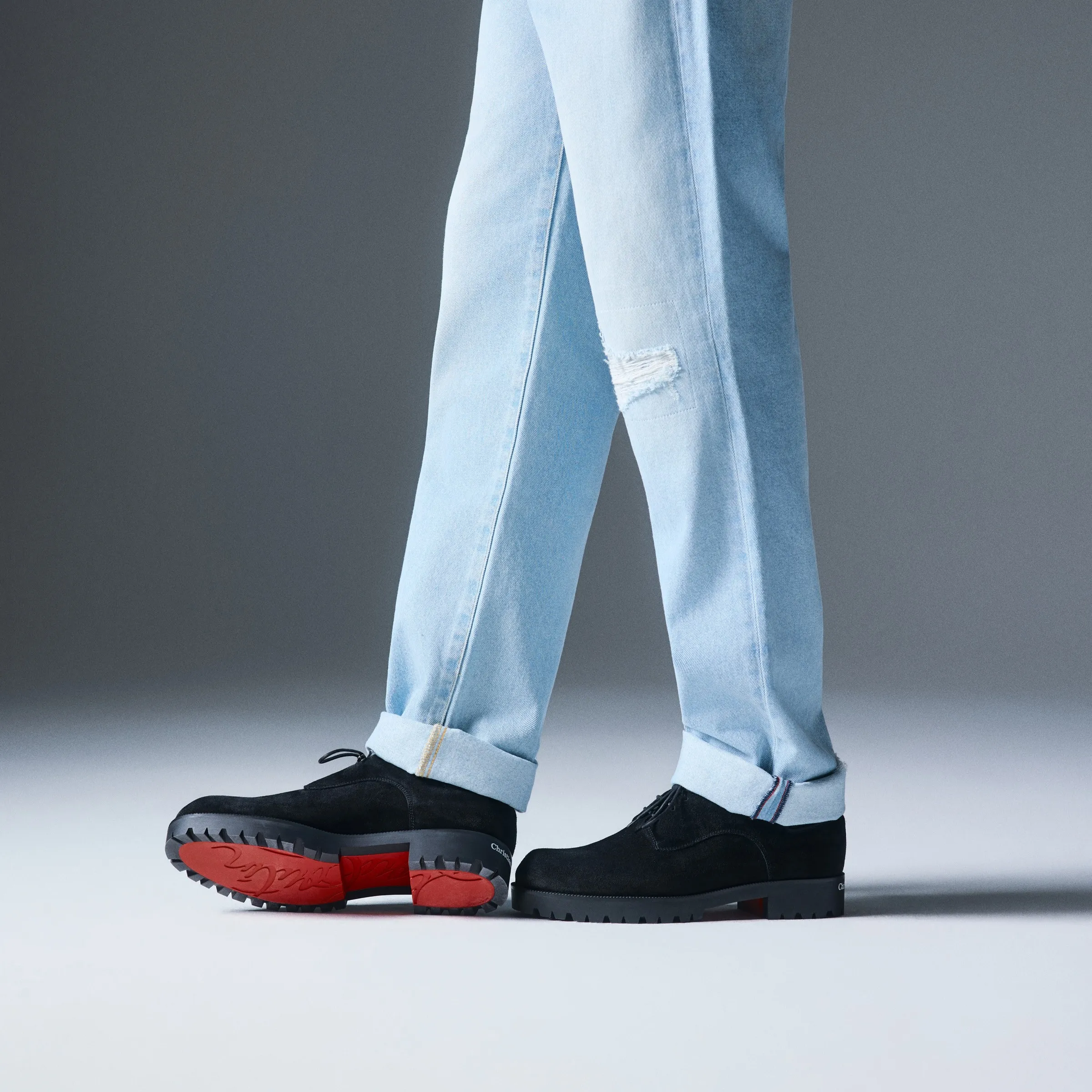 Christian Louboutin Cavafield – Derbies – Reversed calf leather – Black – Men - Gifts - front view